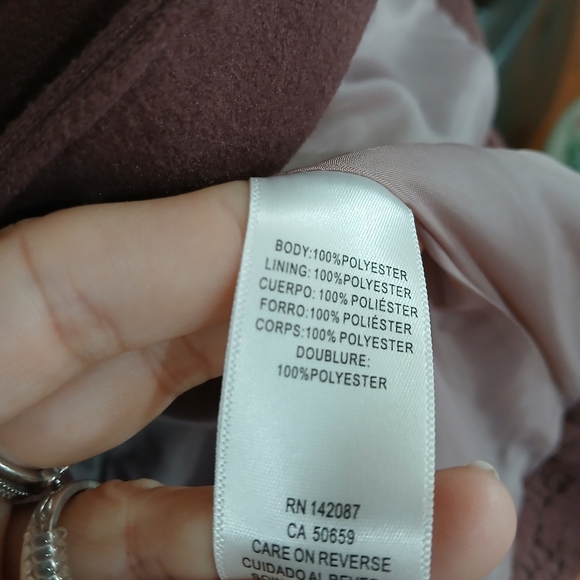 Simply Noelle Double Breasted Peacoat  Lace Detail Boho Casual Preppy Academia - Picture 5 of 7